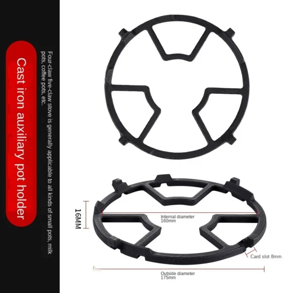 Sfc55416308d74acdb2ffbc67cd6f523et.webp Kitchen Gas Stove Pot Holder Accessories Cast Iron Milk Pot Tripod Small Flat Bottomed Pot Bracket For A Cooking Wok Or Kettle