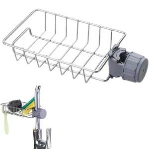 Sfe99b7c6554e4202acc1a7de5b034346b.webp Kitchen Sink Drain Rack Sponge Storage Flexible Faucet Holder Soap Drainer Towel Rack Shelf Organizer Kitchen Accessories